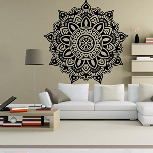Longra Wohnaccessoires & Deko Mandala Flower indischen Schlafzimmer Wand Aufkleber Kunst Aufkleber Wandbild Home Vinyl Familie Wandaufkleber Wandtattoo - 3