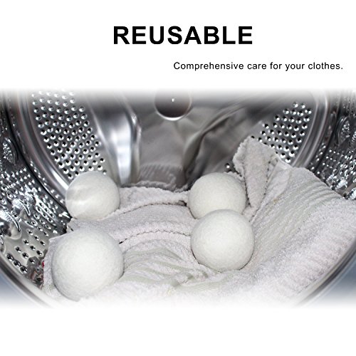 Bestoss Wolle Trocknerbälle 6-XL-Pack Durchmesser-7cm Wäsche Trockner Natürliche Weichspüler Alternative Neuseeländischer Trocknerkugeln - 4
