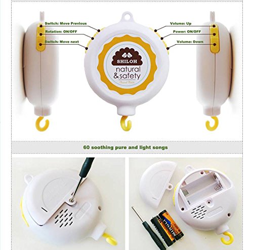 Shiloh Baby Musik Mobile Batteriebetrieb 60 Songs weiß - 3
