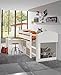 Produktbild Dreams4Home Hochbett 'Santo', halbhoch, Alpinweiß, Bett, Kinderzimmer, Kinderbett, Jugendbett, Schreibtisch, Kinderschreibtisch