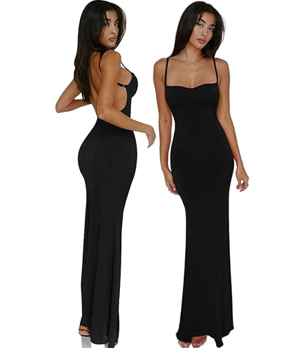 Lange avondjurk voor dames, mouwloos, sexy, elegant