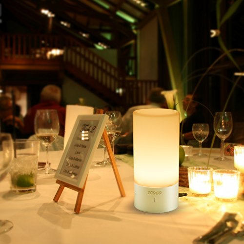 Touch Sensor Bunt Atmosphäre Emotionale Nacht Licht, ICOCO Dimmbares Bedside Lampe Tischlampe Schreibtischlampe RGB Schreibtisch Licht Nachttischlampe für Kinderzimmer&Schlafzimmer - 2