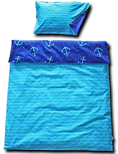 boubalou Kinderbettwäsche „Dreamy Sea“ 100% Baumwolle 40 x 60 cm + 100 x 135 cm mit Reißverschluss - 3
