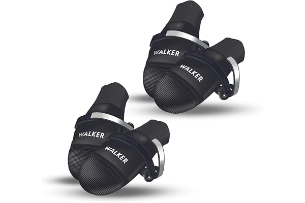 Trixie Walker Care Comfort Protective Boots for Dogs, Walking Shoes, Paw Protector for Dogs, Supports Paw Healing, Hook and Loop Fasteners, Black, 4pcs (XS)