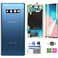 teamplayer Galaxy S10 Plus Back Glass Cover Replacement Housing Door (Waterproof) with Camera Lens and Frame +Tape Parts for Samsung Galaxy S10 Plus S10+ -G975U/W/F/DS + Tools (Prism Blue)