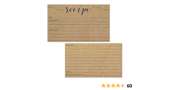 Rezeptkarten Grosse 7 6 X 12 7 Cm Klein Braun Liniert Kuche Notizkarten Fur Rezeptbox Set Mit 50 Stuck Amazon De Kuche Haushalt