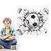 Price comparison product image Fliyeong Premium Quality 3D Football Wall Sticker PVC Art Soccer Crack Decal Boys Room Mural Decor