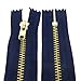 Produktbild 10 - 25 cm Metall Reißverschluss 4 mm Zipper nicht teilbar für Jeans Leder Taschen Geldbörse Hose Dunkelblau 10 cm