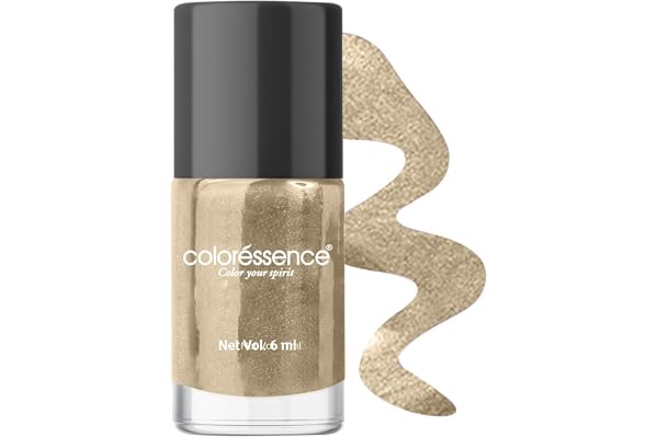 Coloressence Cute Coats Long Lasting Nail Paint Chip Resistant Quick Dry One Swipe Application Toxin Free Autumn Gold -6ml
