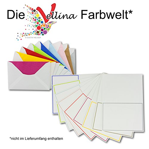 Neuser Einladungskarten inklusive Briefumschläge | 25er-Set | hochwertige Postkarten in Weiß mit abgesetztem blauem Rand | exklusive Gruß-Karten & Kuverts in DIN A6 & C6 Format für besondere Anlässe - 6