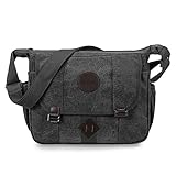 GSTEK Messenger Tasche Kuriertasche Umhängetasche Retro Stoff Leinen Lässige Umhängetasche Schultertasche Messenger Bag für Sport, Arbeit, Schule, Reisen