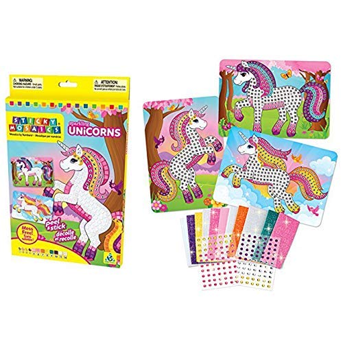 Orb fábrica - ORB70748 - Mundo Creativo - Sticky Sticky Mosaicos con números - Unicornios Brillantes