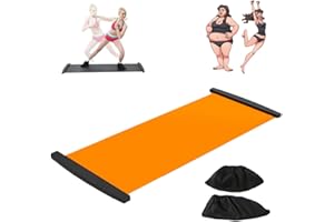 BOZAAP Slide Board with Shoe Cover and End Stops,Slimming Exercise Guide Slide Mat for Leg Pot Training Fitness and Low Impact Balance Training