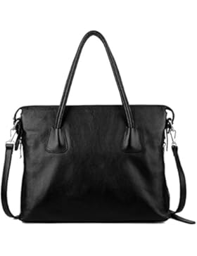 Yaluxe Damen Vintage Style Soft Leder Satchel Purse Shopper gross Schultertasche passt 13 Zoll Laptop