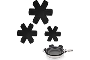 ELEGANCE-GO Topfpfannenschutz zum Stapeln,6 Stück Pfannenschutz in 3 Größen Anti Rutsch Stapelschutz Pfannenschoner Filz Topfschutz Anpassbare Größe für Pfannen,Töpfe und Schüsseln,Küchenutensilien