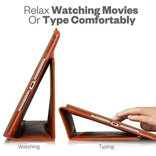 KAVAJ iPad Air Ledertasche Case Hülle „Berlin“ für das Apple iPad Air, cognac braun aus echtem Leder mit Standfunktion. Dünnes Smart Cover als edles Zubehör für das Original iPad Air - 4