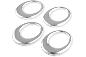 Zilverstad, Set di Anelli portatovaglioli ovali, 4 pz., 7 x 5,2 cm, argentati, inossidabili