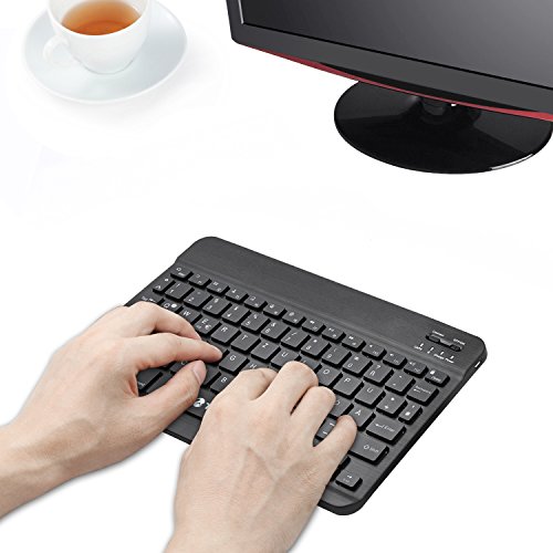 TeckNet Ultra Slim (4mm) Bluetooth Illuminated Tastatur Keyboard (QWERTZ, Deutsches Tastaturlayout) Für iOS, Android, Windows und Mac mit wiederaufladbarem 6-Monate-Laufzeit-Akku - 5