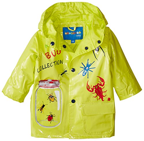 Wippette Baby Boys' Waterproof Hooded Bug Collection Raincoat Jacket, Acid, 12 Months