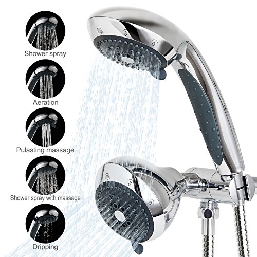 Lifewit Duschkopf mit 2m Schlauch Handbrause Duschbrause 25 Strahlarten Multifunktional Regenbrause Chrom