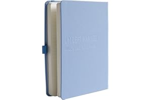 Urby Left Handed Journal w. Leather Cover. The Lefty Stuff Series. College Ruled Left Handed Notebooks, 200 Pages, 80GSM Premium Paper. US Letter Size. 11x8.5in. Baby Blue