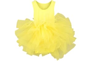 SXSHUN Mädchen Kleid Ballettkleid Kinder Ballett Trikot Ballettanzug Tütü Röckchen Kleid Tanz Kurzarm Langarm