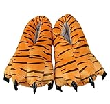 Cómodo y Cálido Magicmode Unisex Caliente Suave De La Felpa De La Pata De Garra Zapatillas De Casa De Cosplay Disfraz De Animal Zapatos Tigre S