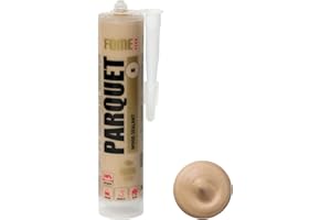 Eichfarbener Premium-Dichtstoff für Parkett & Laminat FOME FLEX PARQUET – Eiche, elastisch, langlebig, überstreichbar und lackierfähig. Ideal zum Füllen und Reparieren von Fugen und Rissen