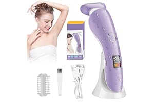 AVCXEC Rasoio Elettrico Donna, Elettrico Bikini Trimmer Rasoio, Epilatore Elettrico Donna, Elettrico Ipx6 Impermeabile USB Ricaricabile Dry Wet, per Viso, Braccia, Gambe, Ascelle e Bikini