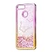Produktbild Huawei Honor 7X Hülle Glitzer Liquid Transparent Schutzhülle Schmetterling, Huawei Honor 7X Handyhülle Weich Silikon Case Stoßfest Handytasche Kreativ Protective Cover Handy Tasche Schale Kratzfeste Anti-Fingerprint, Rosa
