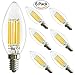 Produktbild LED Kandelaber Lampen 6W 4500K Tageslicht Weiß E14 Basis Nicht Dimmbar Filament Kronleuchter Glühbirnen 60W Äquivalent, 600LM Für Zuhause, Küche, Esszimmer, Schlafzimmer, Wohnzimmer, Tageslicht Weiß,