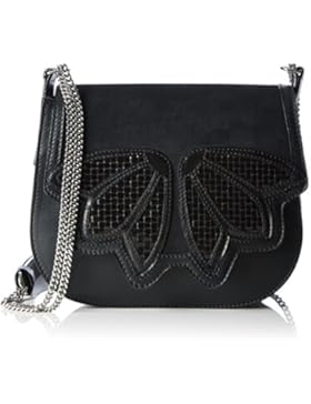 kaviar gauche Damen Magnolia Petite Bag Schultertasche, Schwarz (Black-Mix/Silver), 6x20x23 cm