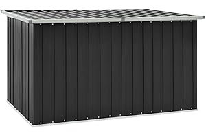 vidaXL Caja de Almacenaje para Jardín, Baúl para Cojines Almohadas Mantas, Cofre de Herramientas, Caja para Porche Patio Terraza, Gris Antracita