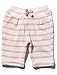 M&Co Baby Girl Pink And Cream Stripe Print Pull On Bow Front Cosy Jogger Trousers Oatmeal 9/12 Mnths
