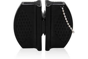 Luckious Compact Kitchen Knife Sharpener, Handy Dual-Sided Tool for Sharpening Knives at Home, Camping, Travel, or Outdoor BBQ