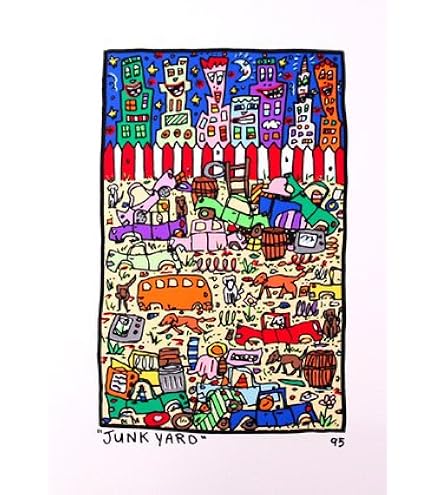 Poster art print: STREET Lunch 12,2x14,4 cm by James Rizzi
