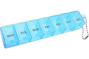 SYOLEE Pill Box Organiser 7 Day One Time a Day Pill Dispenser Storage Case for Medication, Supplements, Vitamins and Cod Liver Oil