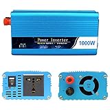 Modifizierter Sinus-Wechselrichter: kontinuierliche 1000 Watt modifizierte Sinus-Ausgangsleistung und 2000 Watt Spitzenleistung, DC 12 V-Eingang, mit 1 Wechselstromausgängen und 1 USB-Anschluss。.