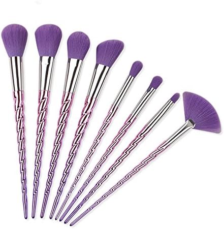 King Love Star 8 Pcs/set Makeup Brushes Facial Cosmetics Plated Handle Unicorn Make Up Brush Set Foundation Blending Blush Eyeshadow Makeup Brush + Free Sponge Puff
