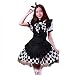Produktbild tzm2016 White clothes Plaid skirt black apron Plaid bowtie Women's Anime Cosplay Costume Outfit XL