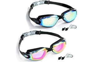 MUETKNYE Swim Goggles 2 Pack Swimming Goggles Anti Fog No Leaking For Adult Women Men Youth