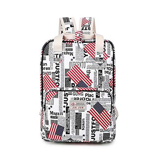 Preisvergleich Produktbild Qearly Multifunktions Outdoor Canvas Rucksack Kinderrucksack Backpack Daypack Multifunktionstasche Reisetasche-Flagge