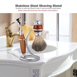 Anself Shaving Razor Holder Stainless Steel Shaving Stand Men's Shaving Tool Organizer for Badger - Image 5