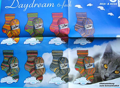 150 gr. Daydream- Fb. 8352 Illusion, 6-fach, Brandneu, Sockenwolle, Strumpfwolle - 3