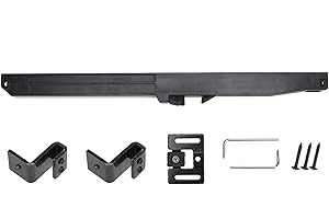 AUNMAS Amortisseur de mécanisme de fermeture en douceur pour porte de grange coulissante Guide de butée de porte ajustable pour élévation et chute de glissière Amortisseur de glissière Matériel