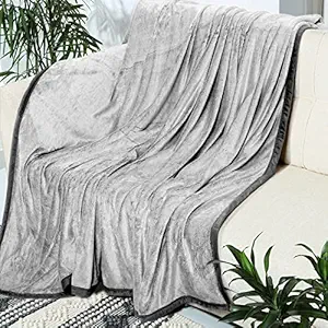 VAS COLLECTIONS All Season Flannel 300 GSM Comfy Soft Warm Blankets for Baby Girls and Boys/ Baby Wrapper/ Swaddle Blanket for 0 - 5 Years Kids Grey