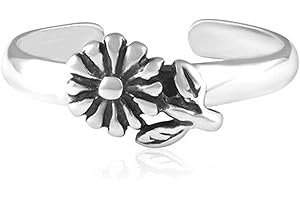 DESIGNER INSPIRATIONS BOUTIQUE FLOWERS/FLORA/FAUNA Toe Ring for Women Girls - Adjustable - 925 Sterling Silver - Pretty Toe Rings
