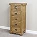 Cheshire Oak 5 Drawer Tallboy Chest