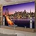 Produktbild LHDLily 3D Tapete 3D Wallpaper Fresken Wandbilder Verdicken Custom Photo New York City Night Gebäude Großes Schlafzimmer Wohnzimmer Sofa Tv Hintergrund 200Cmx150Cm