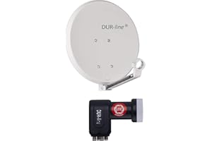 DUR-LINE 'Durable de Line DSA 40 cm antracita "DVB-T2 alternativa Trade-Shop rígida de aluminio Espejo – [ – Antena parabólica, parabólica, camping, balcón, Mini, Boot]